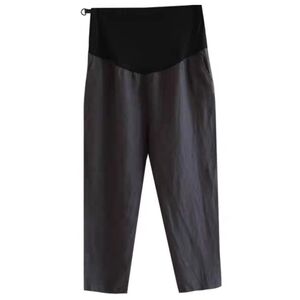 2 Pairs Maternity Cotton Capris Pants (Cream + Gray)